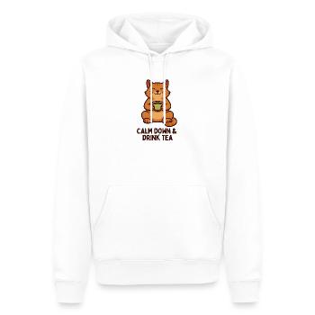 Kater Tee Ruhiges Wohlbefinden - Männer Premium Bio Hoodie - Weiß - Vorne - Nico (187cm)