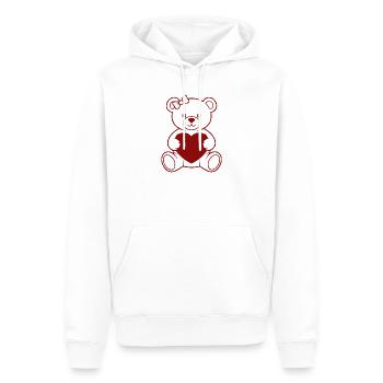 Ours au cœur avec arc - Sweat à capuche Premium bio Homme - blanc - Devant - Nico (187cm)