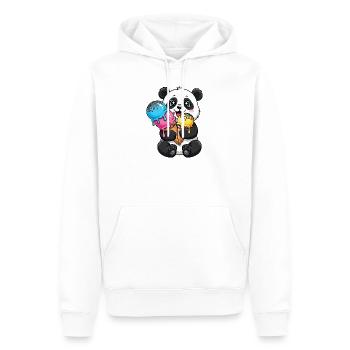 Süßer Panda Cartoon Eis Sommer Süßigkeit - Männer Premium Bio Hoodie - Weiß - Vorne - Nico (187cm)