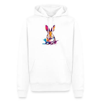 Colorful Rabbit in Watercolors Splashes of Color - Men’s Premium Organic Hoodie - white - Front - Nico (187cm)