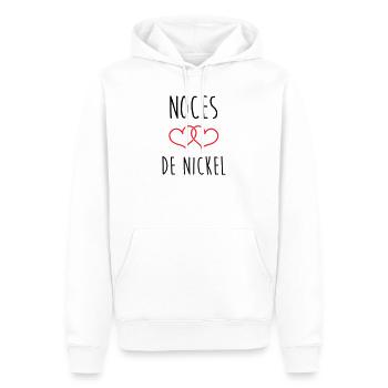 Nickel-Hochzeit 28 Jahre Glück und Liebe - Männer Premium Bio Hoodie - Weiß - Vorne - Nico (187cm)