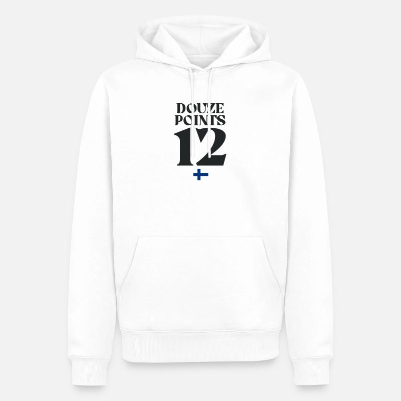 Douze Points 12 Drapeau Finlande Eurovision - Sweat à capuche Premium bio Homme - blanc