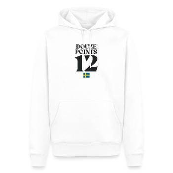 Douze points Suède Eurovision - Sweat à capuche Premium bio Homme - blanc - Devant - Nico (187cm)