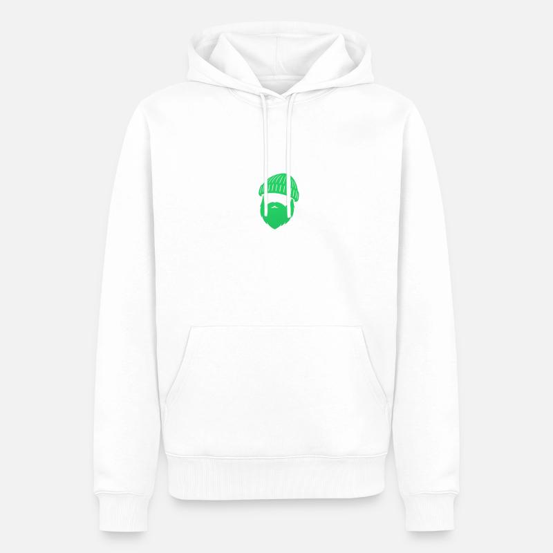 Beanie Bart Design – Maritimer Streetstyle - Männer Premium Bio Hoodie - Weiß