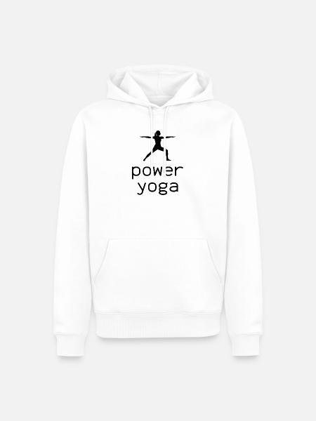 Balance Power Yoga Silhouette - Männer Premium Bio Hoodie - Weiß