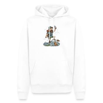 Wandern Empfang Gipfel Humor - Männer Premium Bio Hoodie - Weiß - Vorne - Nico (187cm)