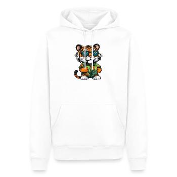 Tiger Comic Vacation - Men’s Premium Organic Hoodie - white - Front - Nico (187cm)