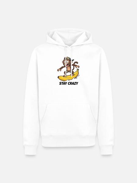 Banana Surfing Monkey - Men’s Premium Organic Hoodie - white