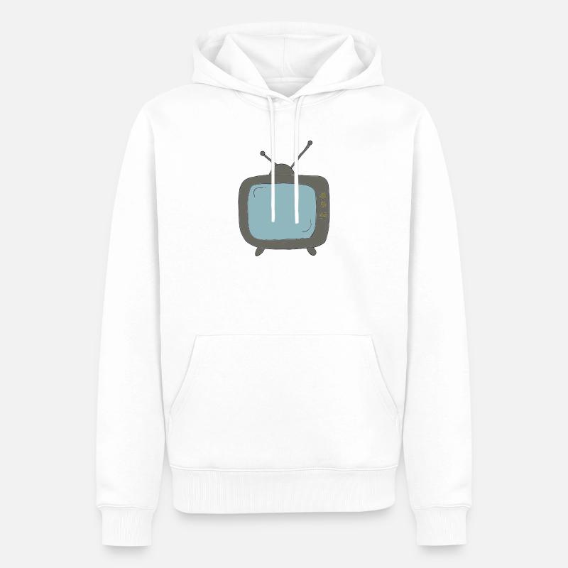 fernseher comicstyle - Männer Premium Bio Hoodie - Weiß
