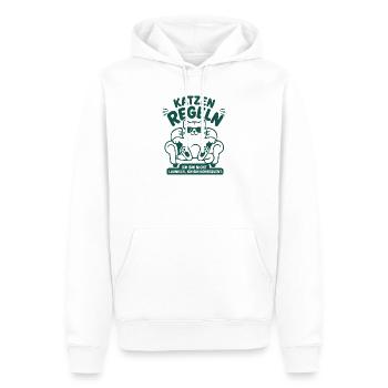 Katzen regeln konsequent Humor - Männer Premium Bio Hoodie - Weiß - Vorne - Nico (187cm)