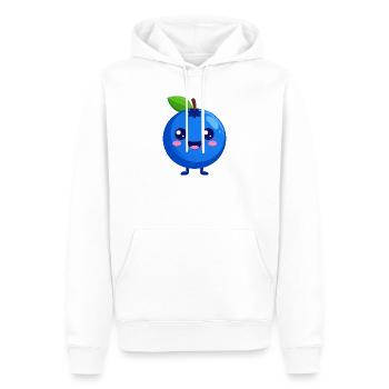 Kawaii Blueberry Face - Men’s Premium Organic Hoodie - white - Front - Nico (187cm)