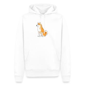 Illustration joyeuse de Shiba Inu - Sweat à capuche Premium bio Homme - blanc - Devant - Nico (187cm)