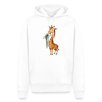 Niedliche Giraffe zum Schulanfang mit Schultüte - Männer Premium Bio Hoodie - Weiß - Vorne - Nico (187cm)