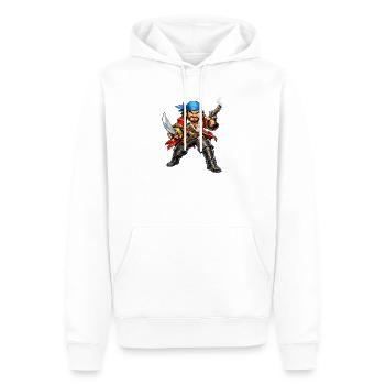 Boucanier avec foulard bleu - Sweat à capuche Premium bio Homme - blanc - Devant - Nico (187cm)