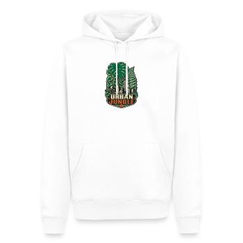 Urban Jungle – Monstera City Pflanzen - Männer Premium Bio Hoodie - Weiß - Vorne - Nico (187cm)