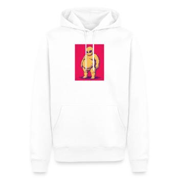 Bold Alien - Männer Premium Bio Hoodie - Weiß - Vorne - Nico (187cm)