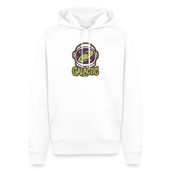 Galaxy Astronaut Helmet Logo - Men’s Premium Organic Hoodie - white - Front - Nico (187cm)