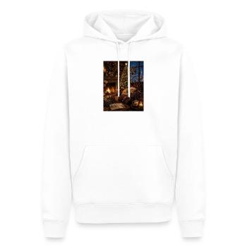 La magie de Noël En famille, être ensemble, ça compte pour l’amour - Sweat à capuche Premium bio Homme - blanc - Devant - Nico (187cm)