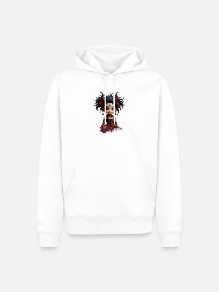 Gotische Lotus Chibi - Männer Premium Bio Hoodie - Weiß