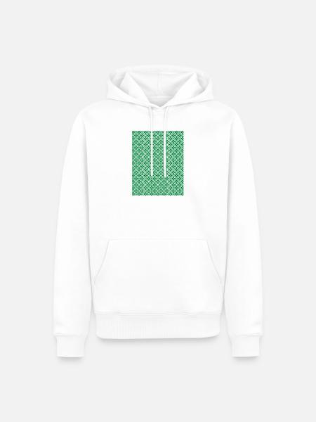 Grünes Kreisornament-Muster - Männer Premium Bio Hoodie - Weiß