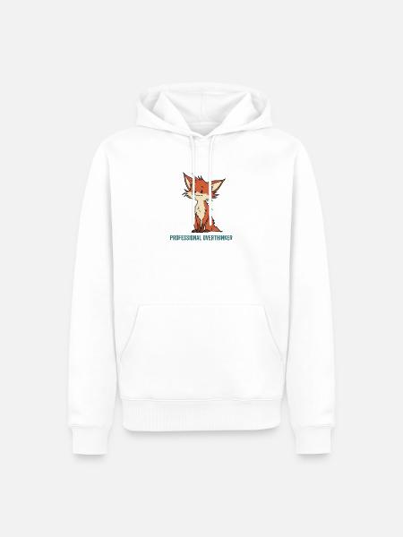 Schlauer Fuchs-Überdenker - Männer Premium Bio Hoodie - Weiß