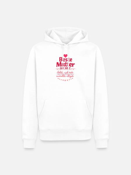 Beste Mutter der Welt - Männer Premium Bio Hoodie - Weiß
