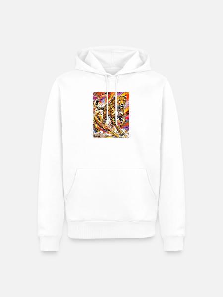 Gepard - Männer Premium Bio Hoodie - Weiß