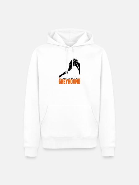 Adoptiert von einem Windhund-Rettungshemd - Männer Premium Bio Hoodie - Weiß