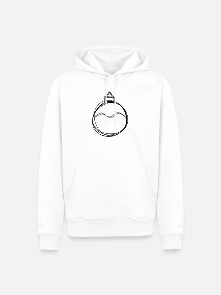 Christbaumkugel handgezeichnet - Männer Premium Bio Hoodie - Weiß