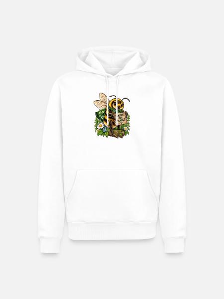 Protect Our Planet Biene - Männer Premium Bio Hoodie - Weiß