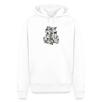 Die Playlist ist das Album - Männer Premium Bio Hoodie - Weiß - Vorne - Nico (187cm)