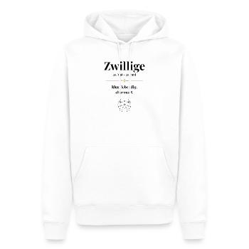 Zwillinge Sternzeichen Eigenschaften - Männer Premium Bio Hoodie - Weiß - Vorne - Nico (187cm)