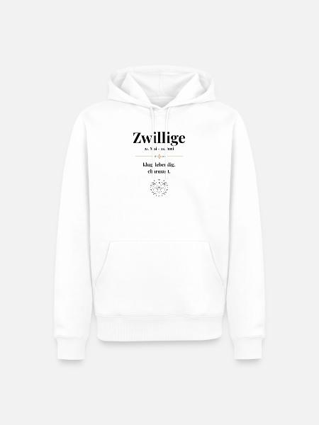 Zwillinge Sternzeichen Eigenschaften - Männer Premium Bio Hoodie - Weiß