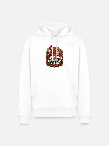 Christmas Dachshund - Männer Premium Bio Hoodie - Weiß