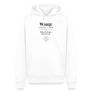 Waage Sternzeichen liebevoll elegant diplomatisch - Männer Premium Bio Hoodie - Weiß - Vorne - Nico (187cm)