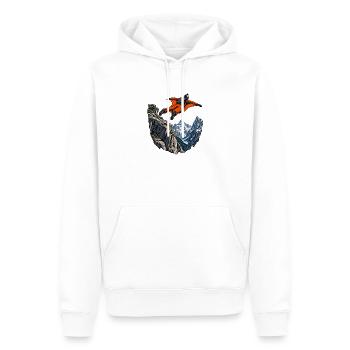 Wingsuitflug über Alpen - Männer Premium Bio Hoodie - Weiß - Vorne - Nico (187cm)