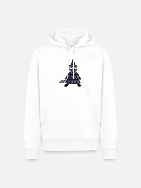 Mondbeschienener Zauberer Waschbär - Männer Premium Bio Hoodie - Weiß