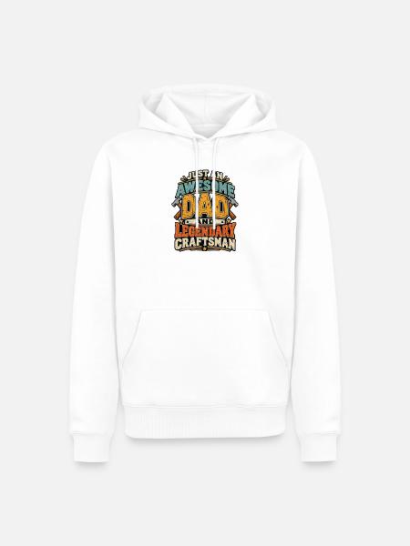 Awesome Dad Legendary Craftsman - Männer Premium Bio Hoodie - Weiß