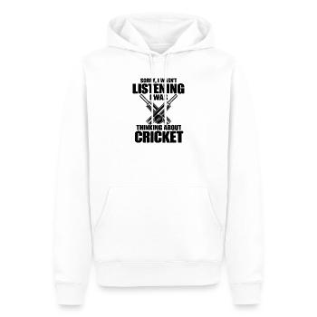 Lustiger Cricketspieler, Bowler, Schlagmann, Liebhaber, Sport - Männer Premium Bio Hoodie - Weiß - Vorne - Nico (187cm)
