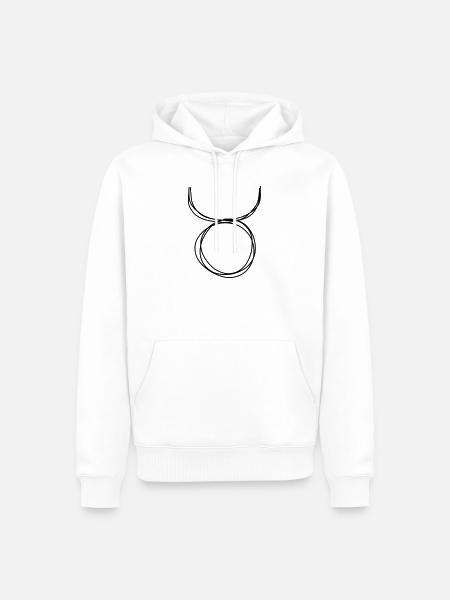 Sternzeichen Stier handgezeichnet - Männer Premium Bio Hoodie - Weiß