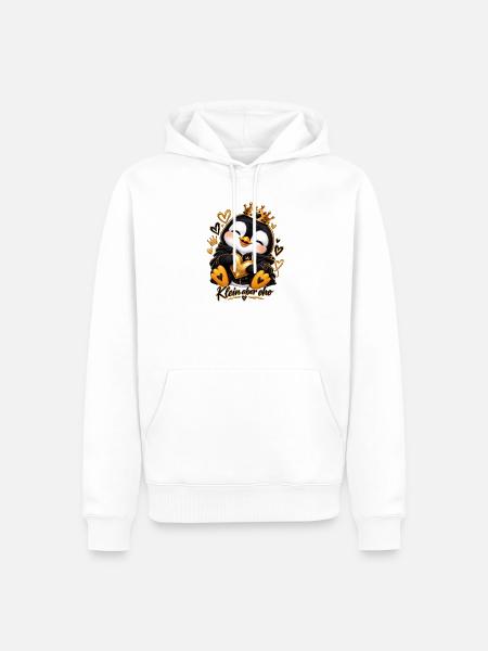 Kleiner Königspinguin Herzenglanz - Männer Premium Bio Hoodie - Weiß