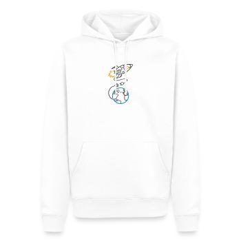 Vergesst nicht, aufzuladen (für helle Hintergründe) - Männer Premium Bio Hoodie - Weiß - Vorne - Nico (187cm)