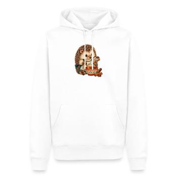 Igel mischt Gewürze - Männer Premium Bio Hoodie - Weiß - Vorne - Nico (187cm)