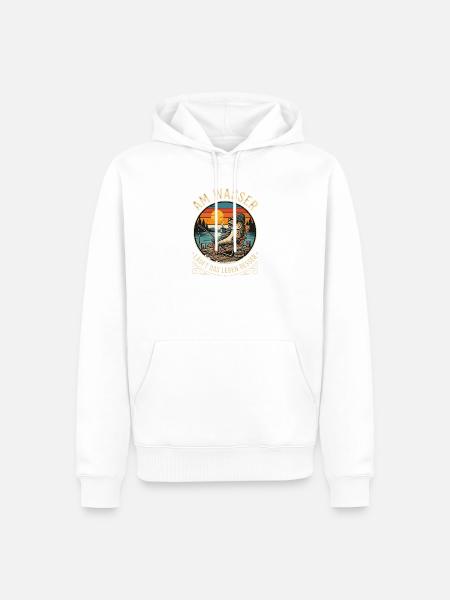 Fisch beim Angeln - Männer Premium Bio Hoodie - Weiß