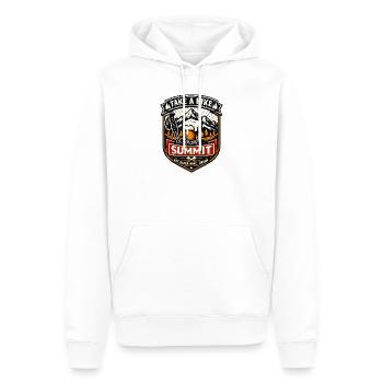 Take a Hike Patch zum Gipfel - Männer Premium Bio Hoodie - Weiß - Vorne - Nico (187cm)