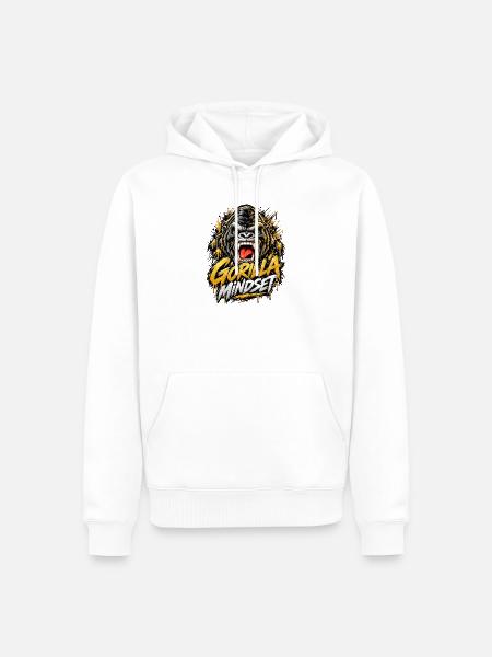 Gorilla Mindset - Männer Premium Bio Hoodie - Weiß