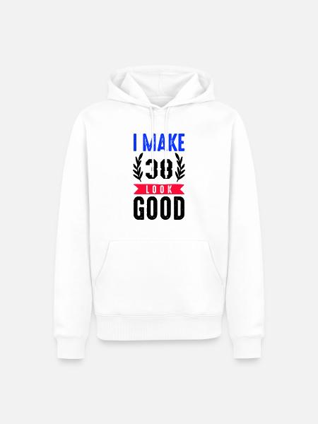 look good 38 - Men’s Premium Organic Hoodie - white