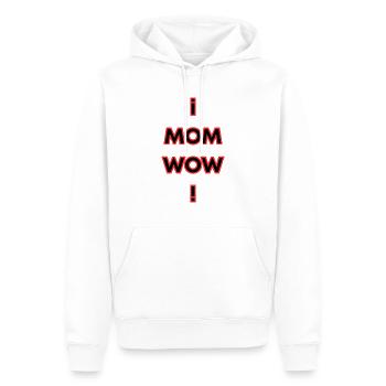 I MOM WOW I - Männer Premium Bio Hoodie - Weiß - Vorne - Nico (187cm)