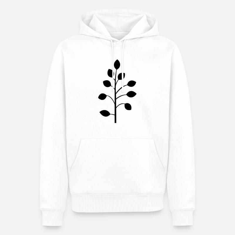Fleur avec tige - Sweat à capuche Premium bio Homme - blanc