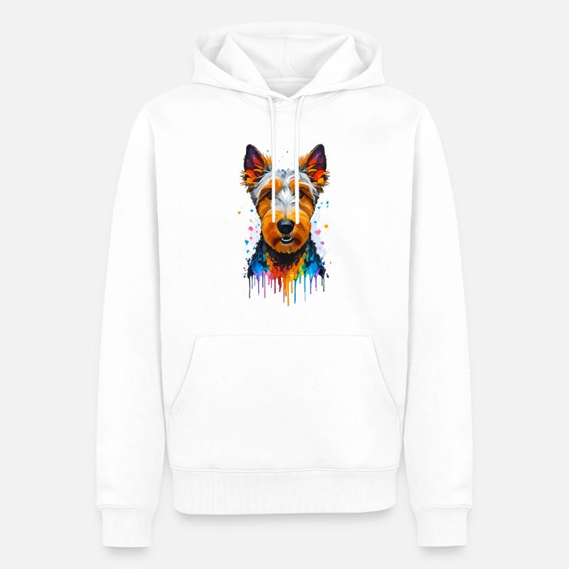 Airedale Terrier - Sweat à capuche Premium bio Homme - blanc